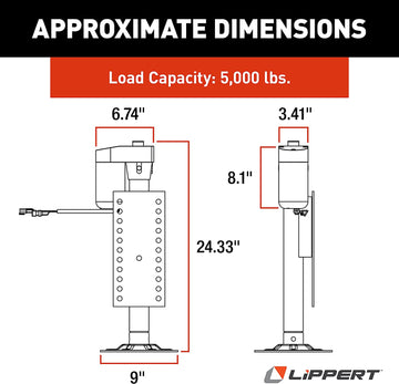 Lippert Components - 344792 Rear Hall Effect Jack - Right