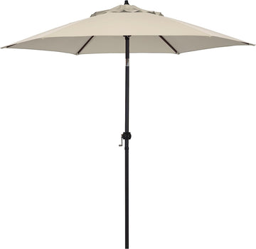 Astella 9' Rd Crank Open Tilting Market Umbrella, Antique Beige