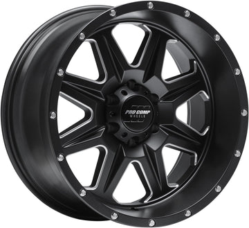 Pro Comp Wheels Recon Satin Black Milled 20X10 6X135 4.75BS Offset -18Mm Cap P/N 503434242 5163-213647