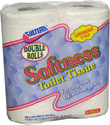Valterra Q23638 Softness 2-Ply Toilet Tissue - Double Roll, Pack of 4 Double Roll / Pack of 4