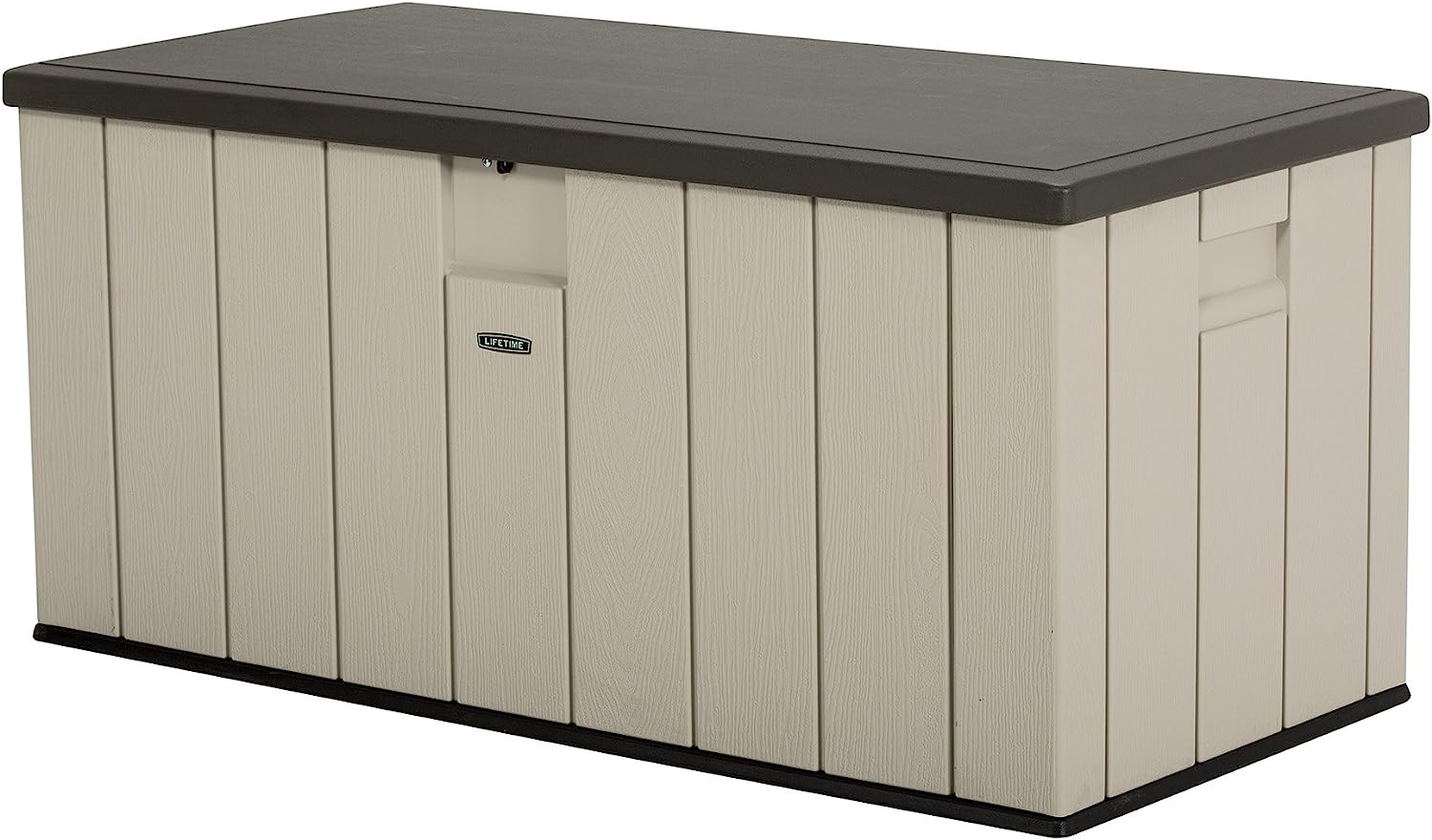 Lifetime 60254 Heavy-Duty Outdoor Storage Deck Box, 150 Gallon, Desert Sand/Brown 150 gallon Desert Sand/Brown