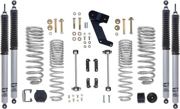 Rubicon Express RE7141PM Progressive Coil Lift Kit w/Shocks 2.5 in. Lift Incl. Progressive Coils Monotube Shocks Bump Stops Rear Track Bar Bracket Sway Bar End Links Progressive Coil Lift Kit w/Shocks