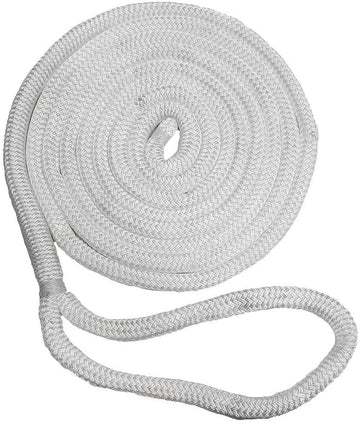 Double Braided Dockline England Ropes 50502400050 White 3/4" x 50'