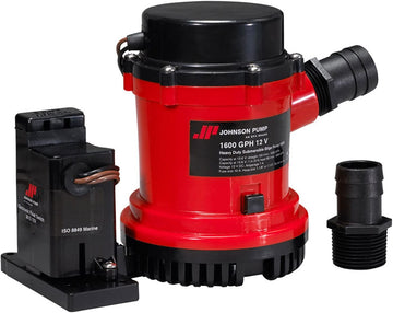 Johnson Pumps 01604-002 1600 GPH Heavy Duty Automatic Bilge Pump with Electromagnetic Switch, 24V