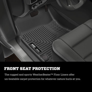 Husky Liners Weatherbeater Front/2nd Seat Floor Mats Fits 2009-18, 2019 1500 Classic, 2010-18 Dodge Ram 2500/3500 Crew Cab Black Weatherbeater Front & 2nd Seat Floor Mats Crew Cab