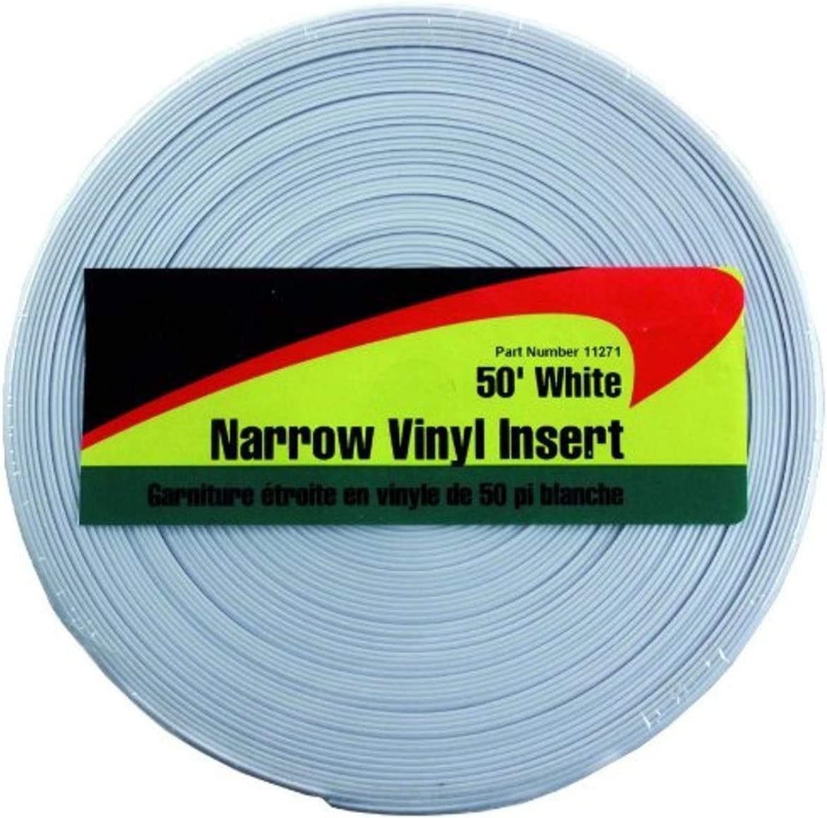 JR Products 11271 White 50' Narrow Vinyl Insert