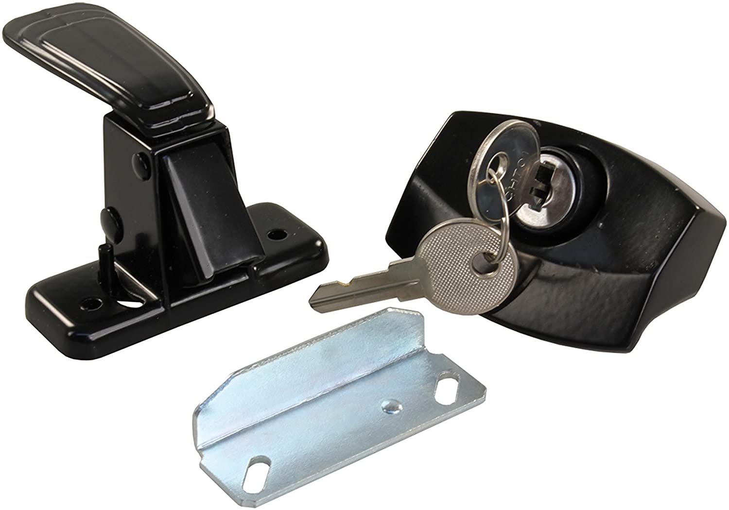 JR Products 11675 Black Locking Camper Door Latch