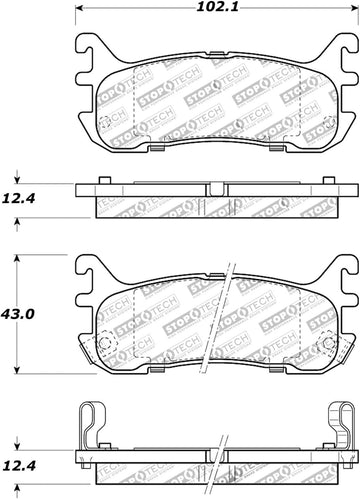 StopTech 308.06360 Street Brake Pads; Rear with Shims and Hardware