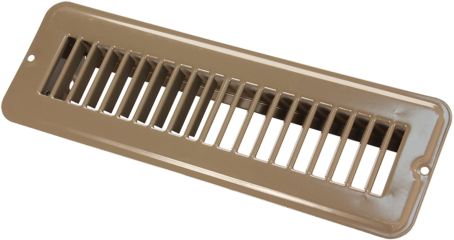 JR Products (02-28935) Brown 2" x 10" Metal Undampered Floor Register
