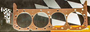 SCE GASKETS P110632 4.060 in Bore, 0.032 in Compression Thickness Cylinder Head Gasket, Pro Copper, Small Block Chevy