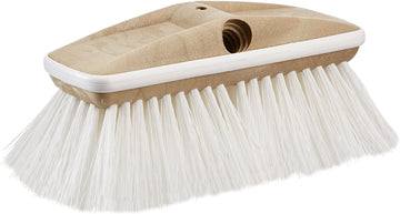 Star Brite Premium Wash 8" Brush Head W/Bumper - Dual Connections Fit Both Standard 3/4" Poles & Extend-A-Brush Handles White, Stiff