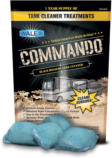 Walex CMDOBG Commando Black Holding Tank Cleaner - 4 Pack Pack of 4 Drop-Ins