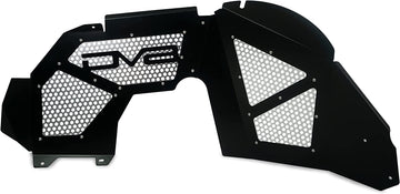 Inner Fender Liner Set fits 2018-2023 Jeep Wrangler JL & 2020-2023 Gladiator JT | Front Wheel Wells | Vented for Airflow | Aluminum Construction | Black Finish | DV8 Offroad