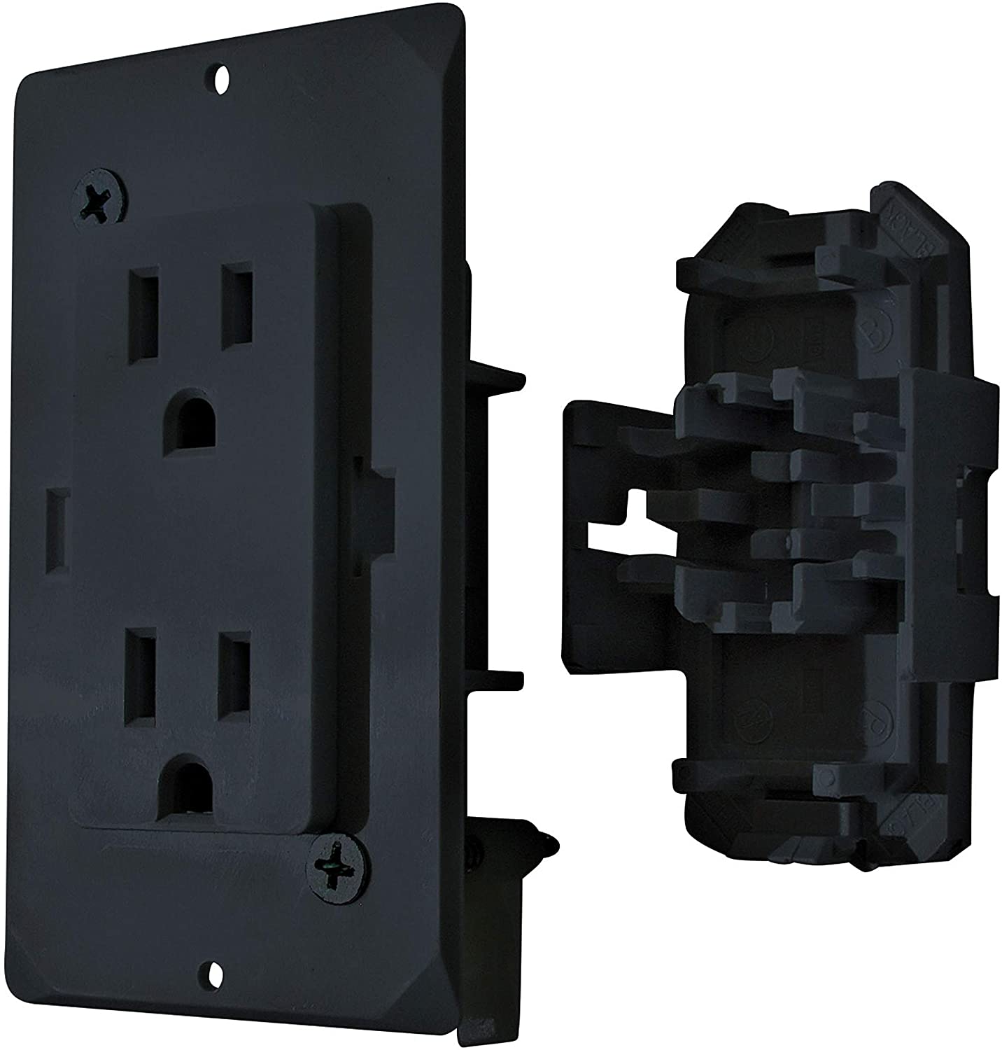 Diamond Group by Valterra DG15BKVP Decor Receptacle with Cover - 15A, 125V, Black
