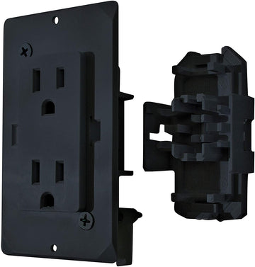 Diamond Group by Valterra DG15BKVP Decor Receptacle with Cover - 15A, 125V, Black