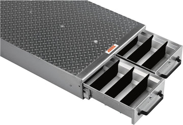 Jobox 1402980 2-Drawer Long Floor Heavy-Duty Aluminum Drawer Storage - (24