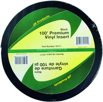 JR Products 10111 Black 100' Premium Vinyl Insert