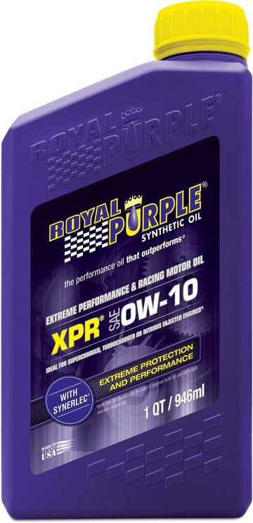 Royal Purple 01009 XPR 0W-10 Ultra-Light Extreme Performance Synthetic Racing Motor Oil, 1 Quart Bottle 1 Quart (32 Ounces)