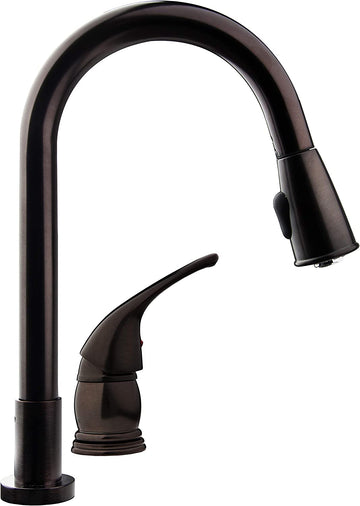 Dura Faucet DF-NMK503-VB RV Pull-Down Kitchen Sink Faucet with Side Lever (Venetian Bronze)