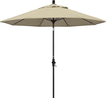 California Umbrella GSCUF908117-5422 9' Round Pole Fiberglass Rib Market Umbrella, Sunbrella Antique Beige