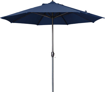 California Umbrella ATA908117-F09 9' Round Aluminum Market Umbrella, Navy Blue Olefin