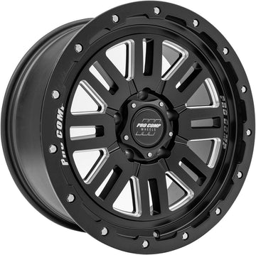 Pro Comp Wheels Cognito Black Wheel with Brushed Finish (20 x 9. inches /5 x 150 mm, 0 mm Offset)