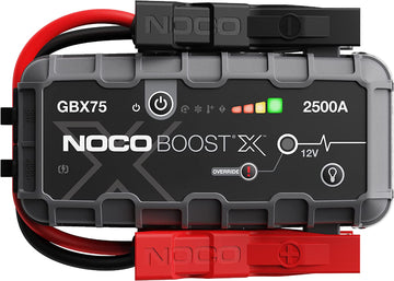 NOCO Boost X GBX75 2500A 12V UltraSafe Portable Lithium Jump Starter, Car Battery Booster Pack, USB-C Powerbank Charger, and Jumper Cables for Up to 8.5-Liter Gas and 6.5-Liter Diesel Engines Gray