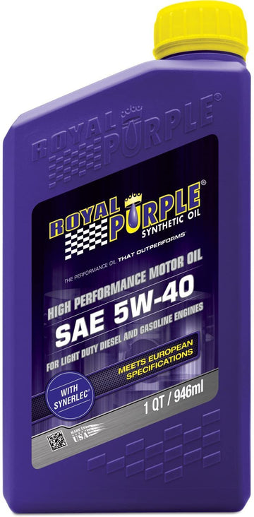 Royal Purple 01540 API-Licensed SAE 5W-40 High Performance Synthetic Motor Oil, 1 Quart Bottle 1 Quart (32 Ounces)