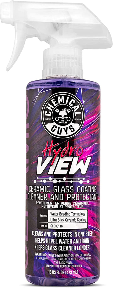 Chemical Guys CLD30116 HydroView Ceramic Glass Cleaner, Water Repellent & Protective Coating, 16 oz 16 oz HydroView