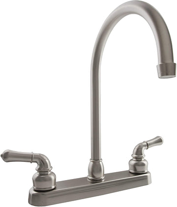 Dura Faucet (DF-PK330HC-SN) RV J-Spout Kitchen Faucet (Brushed Satin Nickel)
