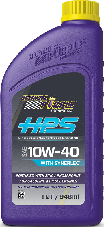 Royal Purple 31140 HPS 10W-40 High Performance Street Synthetic Motor Oil with Synerlec, 1 Quart Bottle 1 Quart (32 Ounces)