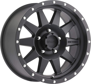 Method Race Wheels The Standard Matte Black Wheel with Stainless Steel Accent Bolts (17x9"/5x5") -12 mm offset