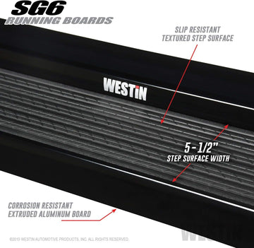 Westin Black SG6 Running Boards Black Aluminum Running Board 79 inches