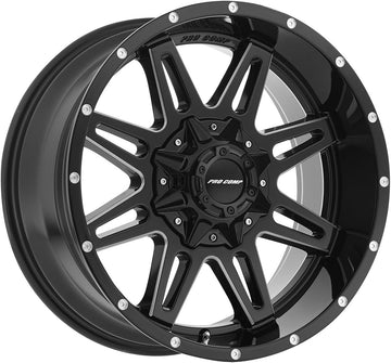 Pro Comp Wheels 8142-29589 Xtreme Alloys Series 8142 Gloss Black/Machined Finish Size 20x9.5 Bolt Pattern 8x180mm Back Space 5 in. Xtreme Alloys Series 8142 Gloss Black/Machined Finish