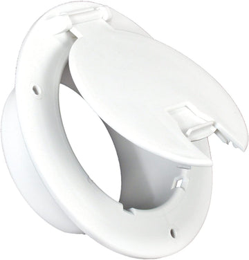 JR Products 541-B-2-A Polar White Deluxe Round Electric Cable Hatch