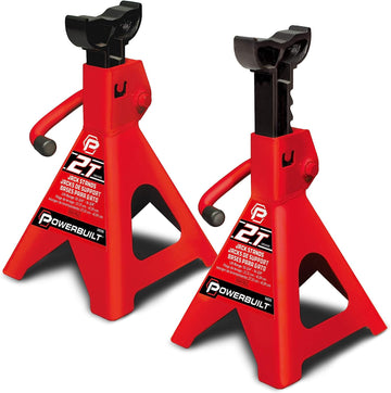 Powerbuilt 640399 Heavy Duty 2-Ton Jack Stand - 2 Piece 2 Ton