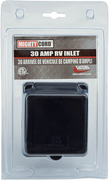 Valterra A10-30INBKVP 30 Amp Power Inlet - Black 30 Amp Black