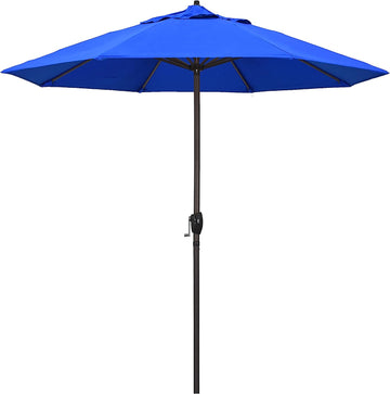California Umbrella ATA908117-F03 9' Round Sunline Auto Tilt Market Umbrella, Royal Blue