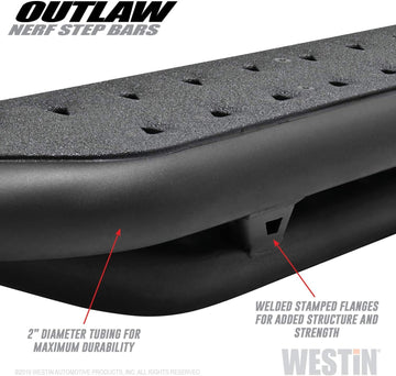 Westin Textured Black Outlaw Nerf Step Bars 4Runner SR5/TRD/TRD Pro 2014-2019 (Excl Limited & Nightshade); Trail Edition 2010-2017 (Excl Limited)