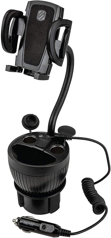 SCOSCHE UH2PCUP PowerHub Phone and Cup Holder Mount for Vehicles Universal with Power