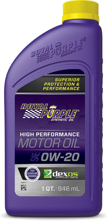 Royal Purple 06020-6PK API-Licensed Heavy Duty SAE 0W-20 High Performance Synthetic Motor Oil, 1 Quart Bottle, Case of 6 1 Quart, Case of 6