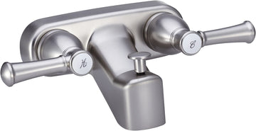 Dura Faucet (DF-SA110L-SN) RV Tub & Shower Faucet Valve Diverter with Hot/Cold Handles (Brushed Satin Nickel)