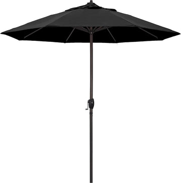 California Umbrella ATA908117-F32 9' Olefin Fabric Aluminum Market Umbrella with Bronze Pole, Black, 108 X 108 X 102