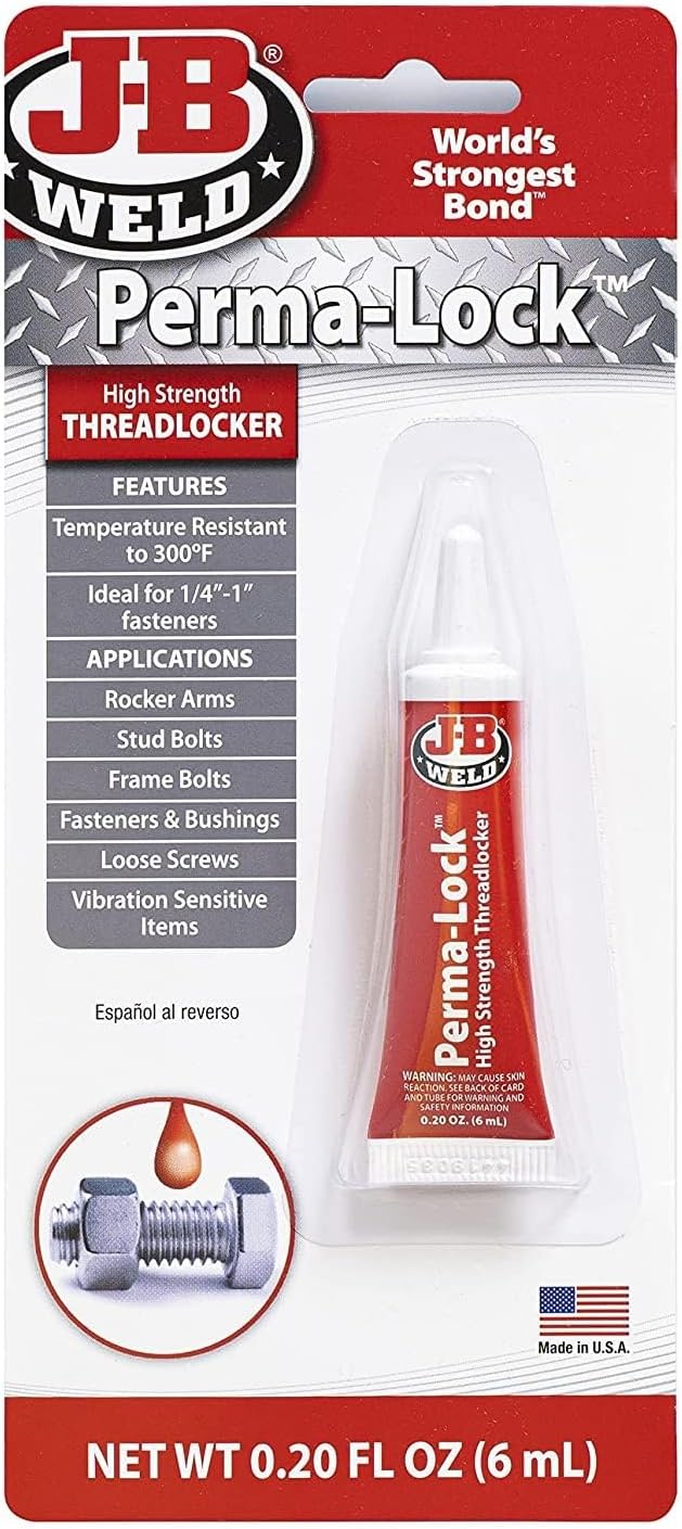J-B Weld 27106 Perma-Lock Red Threadlocker - 6 ml 6 Milliliter Red