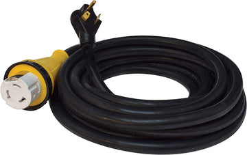 Valterra A10-3050EDBK Mighty Cord Detachable 25" Adapter Cord - 30AM to 50AF, Black (Carded)
