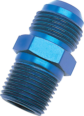 Edelbrock/Russell 670150 Blue Anodized Aluminum -6AN Flare to 1/2" Pipe Pressure Adapter