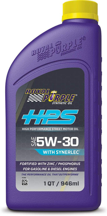 Royal Purple 31530 HPS 5W-30 High Performance Street Synthetic Motor Oil with Synerlec, 1 Quart Bottle 1 Quart (32 Ounces)