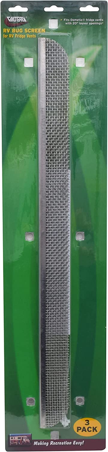 Valterra A10-1311VP Bug Screen for RV Refrigerator Vent - Fits Dometic with 20" Louver Opening, Pack of 3 1.5 inches X 20 inches