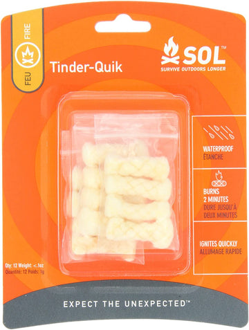 S.O.L. Survive Outdoors Longer Tinder Quik Fire Starters, 12 Piece One Size