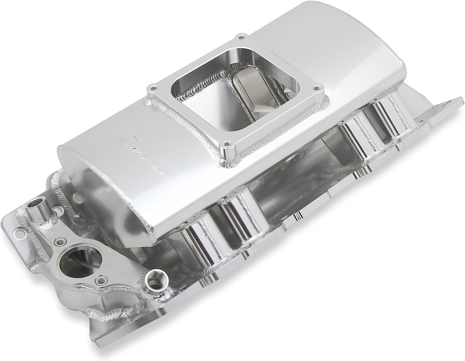 Holley 835161 Holley Sniper Fabricated Intake Manifold Precision Fixtured And Welded For A Perfect Fit Single 4500 Flange Silver Holley Sniper Fabricated Intake Manifold